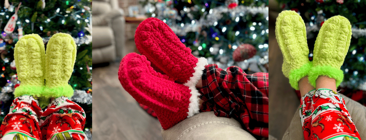 Crochet Christmas Slippers- Free Crochet Santa Slippers Pattern - A ...