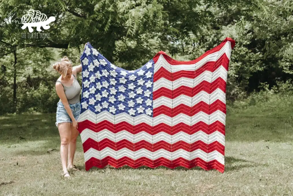 Crochet American Flag Blanket Pattern